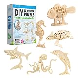 Hands Craft DIY 3D木製パズルバンドルパック マルチカラー 0