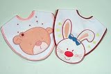 スタイ　よだれかけ　おしゃれなビブ ピンクベア/ピンクバニーおしゃれなビブギフトセット 2枚組み