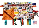 Babyジャックトラフィックon the Go教育Sensory Blanket Lovey withリボンタブ