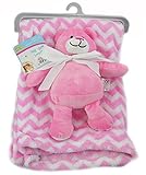 First Steps Super Soft Fleece Blanket Comfort Blanket Toy Baby 6m+ 30? Washable - Pink Bear by First