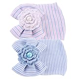 Perfk 2枚セット　　赤ちゃん　ちょう結び　　ビーニー　　ハット　　ソフト　　病院の帽子　　コットン　　0-6ヶ月