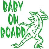 TREZ BABY ON BOARD 鳥獣戯画 カエル かえる 蛙 ステッカー 鳥獣人物戯画 ステッカー 【BABY IN CAR】 (ライトグリーン)