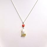 【にゃんこな日々】 猫 後ろ姿 白蝶貝製 ペンダント 桃色珊瑚製 ハート付き