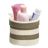 mDesign Knit Baby Nursery Closet Organizer Bin for Lotion, Medicine, Bibs, Books, Toys - Small, Khak