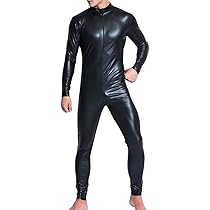 キャットスーツ Amazon | BEFASY 光沢 PVCレザー 五本指 全身タイツ 目と口部分
