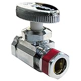 LASCO 06-7219 Straight Stop Valve, Standard Duty, 1/2-Inch Iron Pipe Inlet X 1/2-Inch Compression Ou