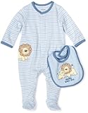 【並行輸入】LittleMe(リトルミー) ベビー長袖足付ロンパース＆ビブ セット　フロントホック(左側ライオンさん） 6ｍ（60サイズ）