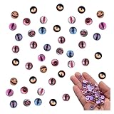 ファイニエ カボション 目 8ｍｍ 半円 混色 50個 ミックス 丸 クリア ぷっくり 樹脂製 猫の目 レジン 貼り付け ネイルパーツ デコパーツ BD3842