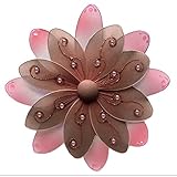 Hanging花ブラウンピンクツートンカラーナイロンメッシュ花デコレーション装飾赤ちゃん保育園寝室、子供ガールズ部屋天井壁装飾、ウェディング、誕生日パーティー、ベビーシャワー、バスルーム、ホーム、Ch