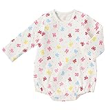 MIKIHOUSE HOTBISCUITS（ミキハウスホットビスケッツ）天竺素材 小花＆リボン キャビットちゃん長袖ボディシャツ 80cm,ワインレッド