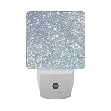 AlazaスタイリッシュなスパンコールShiny GlitterプラグインLED Dusk to Dawnセンサーナイトライト、cool-touchデザイン壁階段用ライト寝室キッチン、廊下、または任意