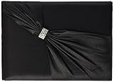 High Quality Satin Rhinestone Guest Book, 8-Inch, Black