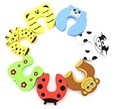 ANFIMU 7 PCS Children Creavention Safety Finger Pinch Cartoon Animal Foam Door Stopper Cushion - Bun