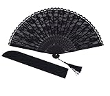 (002) - Amajiji Chinese /Japanese Vintage Retro Style Bamboo Wood Silk Folding Hand Fan for women HBSY (23cm) (002)