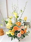 花由 フォーマル・フラワー アレンジメント－イエローオレンジ系【マケプレお急ぎ便】フラワーギフト アレンジメントフラワー お祝い