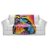 ブランケットウルトラソフトFuzzy 4サイズ！DIANOCHEデザインからby Dean Russo Prissy Schitzu犬ホームDecor Unique Designer芸術的スタイリッシ