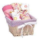 Trend Lab Dr. Seuss Bib and Burp Cloth Basket Gift Set, Pink Oh, The Places You'll Go!, 7 Piece by T