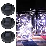 Pawaca イルミネーションライト ストリングスライト ガラスソーラーライト Mason Jar メイソンジャー 10 LED ライト ソーラー充電可能 ライブ応援グッズ 装飾用 インテリア クリス