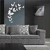 Mirror Wall Decor Home Inspira Butterfly Mirror Wall Decals Removable DIY 3D Mirrors Wall Stickers A