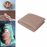 (フィーショー)FEESHOW ベビーラップブランケット ベビーコスチューム 着ぐるみ おくるみ 柔らかい レース 写真撮影 寝相アート 出産祝い 百日祝い カーキ シングル