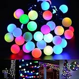 SILIVN LED イルミネーションライト RGB ボール ストリングライト クリスマス/結婚式/お誕生日/パーティー/ガーデン 飾りライト 防水 50球 電飾 屋外/屋内
