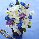 お供え 花 アレンジメント『AA』弔電 家族葬の花 フラワー 生花 供花 16時〆即日発送可能(日曜除く),ブルー系