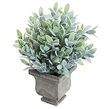 MyGift ゲッキツ 11インチ 人工観葉植物 グレーの花瓶付き