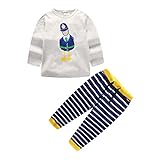 幼児服 子供服 子供パジャマ 寝巻き キッズ ルームウェア 長袖 tシャツ 上下セット 漫画のアヒル寝間着 3歳