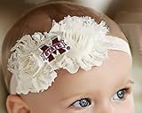 ミシシッピ州ブルドッグ赤ちゃん/幼児用Shabby Flowerヘアリボンヘアバンド