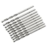 uxcell ツイストドリルビット　ドリル刃　ストレートシャンク　HSS素材　シルバーグレ　55mm長い　10枚入り