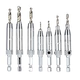 KKmoon 7pcs Professional Doors Self Centering Hinge Tapper Core Drill Bit Set Hole Puncher Woodworki
