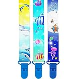 ** LIMITED PROMO ** Premium Pacifier Clip by KiddosArt, 2-Sided FLYING FISH Art, Stunningly Designed