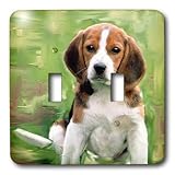 3dRose LLC lsp_4020_2 Beagle Puppy, Double Toggle Switch by 3D Rose (Home Improvement) [並行輸入品]