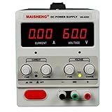 AideTek 直流安定化電源 0~60V 5A ワニ口テストリード付属 自動冷却ファン
