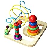 【 Alnair 】 知育玩具 カラフル ビーズコースター スロープトイ 木のおもちゃ 木製 おもちゃ 積み木 セット 【 送料無料 】 (20*20*16CM)