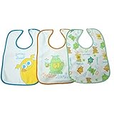 ベビー用 かいじゅうのマジックテープスタイ(よだれかけ)3枚セット (ワンサイズ) (グリーン)