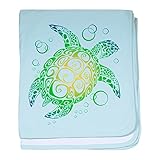 CafePress – Sea Turtle – スーパーソフトベビー毛布、新生児おくるみ ブルー 079937052025CD2