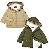 (グリーン/90cm)ベビー服 男の子 女の子 アウター フルジップ ロング コート moujonjon ムージョンジョン ポリピーチ 裏ボア 中綿 ファー付フード 無地 男児 女児 ベビー