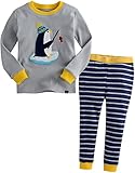 [Vaenait Baby]キッズ子供ベビー服綿100％ルームウェア長袖パジャマ寝間着上下セット Grey Penguin L