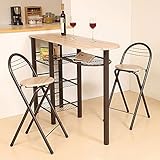 テーブル 3点セット ハイタイプ カウンターテーブル カウンターチェア セット CT-1200 BR