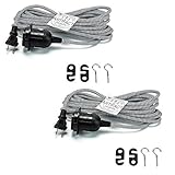 Set of 2 ArtifactDesign Fabric Cord Set 15 Feet Hanging Pendant Light Fixtures , Uses Standard Size 