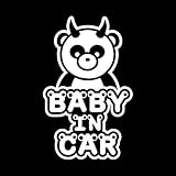 パンダ Baby in car カッティングステッカー ホワイト 白