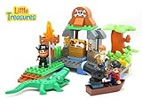 Play & Create Pirates Island Building block 63 pieces Duplo compatible toy set for preschooler kids 