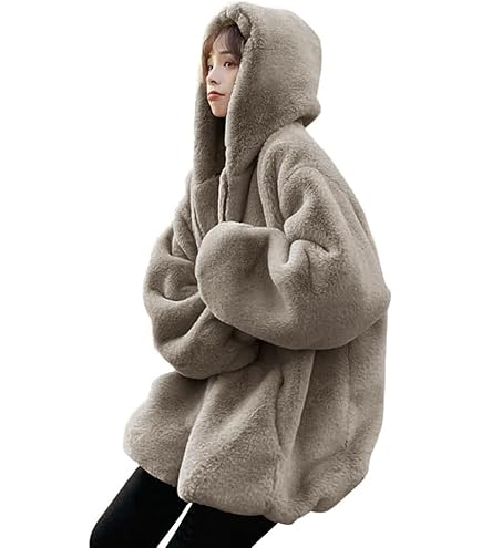 Amazon | [MIYYO] エレガントなフェイクファーコート女性 Y2K 長袖