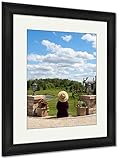 AshleyフレームプリントおばあちゃんGardener Taking a Breakビューを賞賛し、壁アートホーム装飾、ag6400111 40x34 Black Frame 6400111-AFP