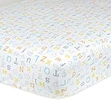 Gerber 100% Cotton Fitted Crib Sheet, Alphabet by Gerber