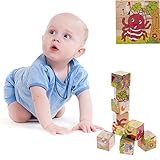 Demiawaking　かわいい幼児 子供 教育教材 木のおもちゃ　知育/啓蒙教育おもちゃ 　電車積み木・6模様できる