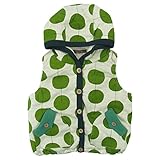 【秋冬物】 nico hrat(ニコフラート) 30/10裏毛+フリースドット柄フードベスト 120cm /GN NO.B-250972