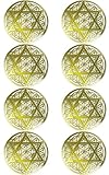 RELIGHT フラワーオブライフ 六芒星 ステッカー シール セット 金属製 神聖幾何学 オルゴナイト デコ素材 金色 2.4cm 8枚入