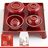 お食い初め食器セット赤 │男の子　朱色のお祝い膳│歯固めの石・お食い初め解説書付